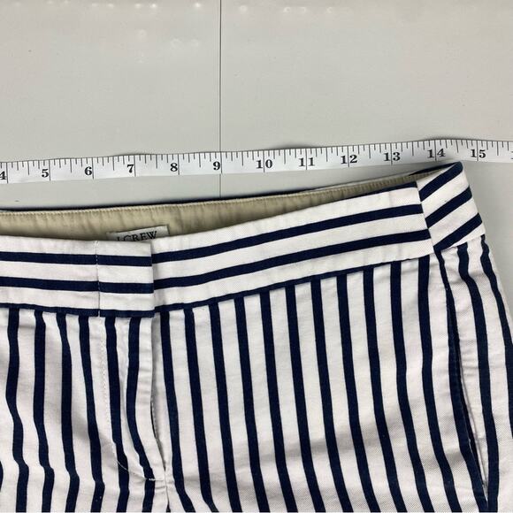 J. Crew 3.5” Striped Denim Nautical Cotton Shorts Black White Pockets Sz 2 / XS - Picture 5 of 8